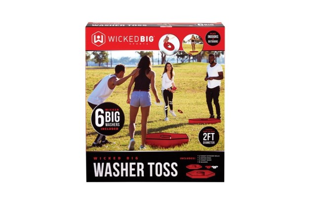  Supersized Vinyl Washer Toss, Outdoor Game- 6 Washers and 2 Targets