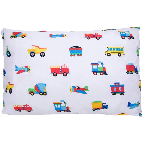  Trains, Planes, Trucks Pillowcase Single Microfiber Kids Toddler 20X30