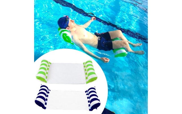 2 Pack Inflatable Water Hammock, Air Mattress, Aqua Lounger & Floating Sleep Pillow for Swimming Pool or Beach – Foldable & Easy to Carry, 2 Pack (Navy+Green)
