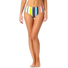 Anne Cole Clearwater Stripe Mid-Rise Bikini Bottoms, Multi, S