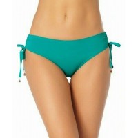Anne Cole Ruched-Side Bikini Bottoms, Green, Large