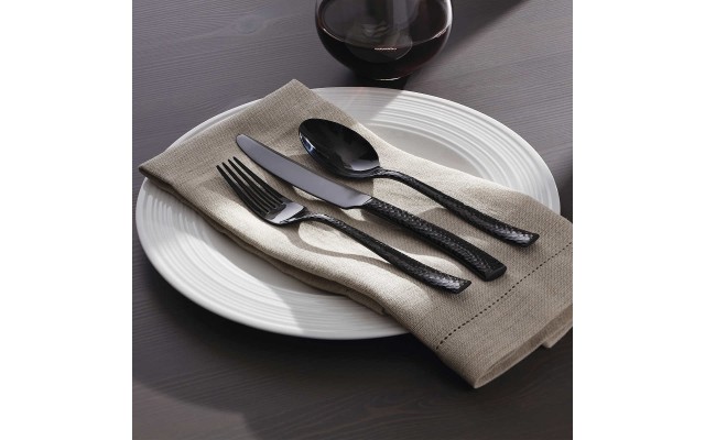 Argent Orfévres Paris Gunmetal 20-piece Hammered Flatware Set