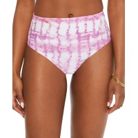 Bar III Summer Stripes High-Rise Bikini Bottoms, Fuchsia, XL