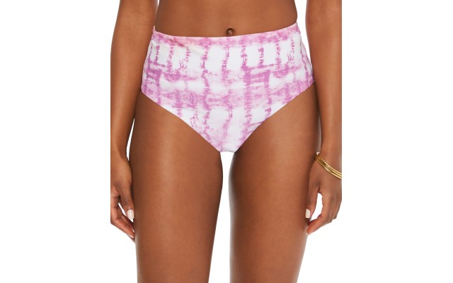  Summer Stripes High-Rise Bikini Bottoms, Fuchsia, XL
