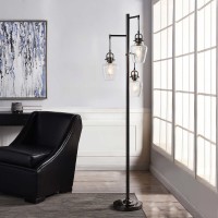 Basia 3-Light Floor Lamp, Dark Gray