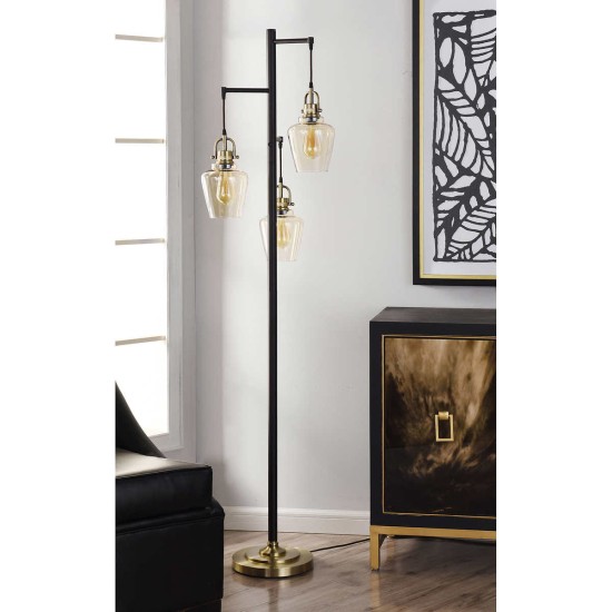 Basia 3-Light Floor Lamp, Gold