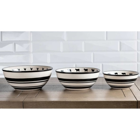  Farmhouse Bowls, Set of 3