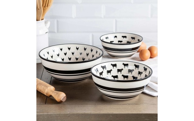  Farmhouse Bowls, Set of 3