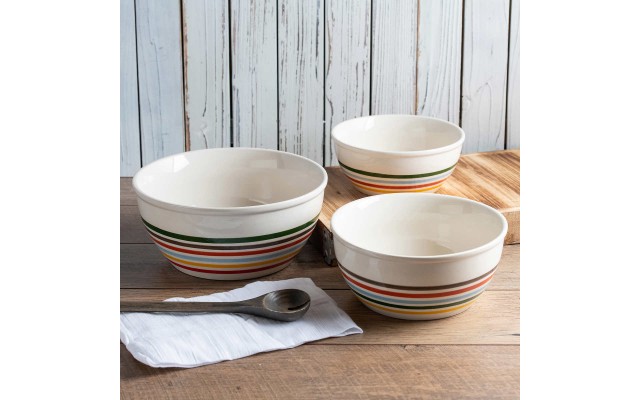  Striped Bowl Set, 3-piece