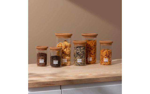  Yohki 6-piece Storage Jar Set with Cork Lids