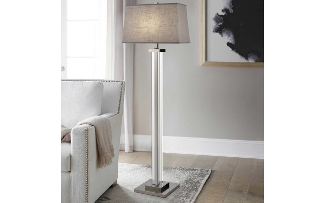  Kate Crystal Floor Lamp, Gray
