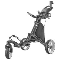 CaddyTek 3-wheel Golf Cart with Swivel Front Wheel, Gray