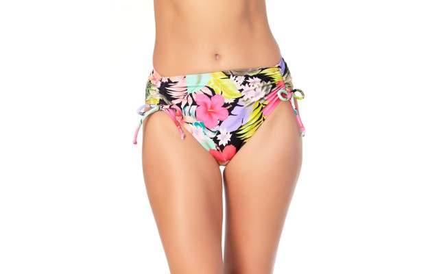 , Black Multi Juniors’ Floral-Print- Bikini Bottom, MULTI/COLOR, Large