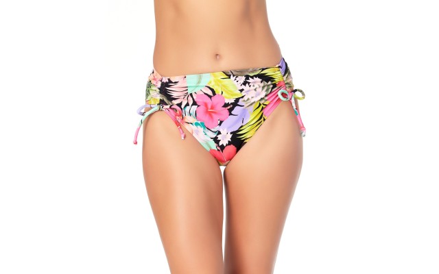 Juniors’ Floral-Print High-Waist Bikini Bottoms, Multi, XL