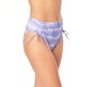 Juniors’ Tie-Dyed High-Waist Bikini Bottoms, Purple, Medium