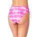  Juniors’ Tie-Dyed High-Waist Bikini Bottoms, Pink, Large