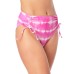  Juniors’ Tie-Dyed High-Waist Bikini Bottoms, Pink, Medium