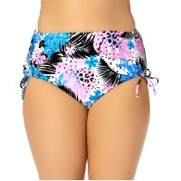 California Waves Plus California Waves Trendy Plus Size High-Waist Bikini Bottoms, Multi, 2X