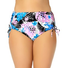 California Waves Plus California Waves Trendy Plus Size High-Waist Bikini Bottoms, Multi, 2X