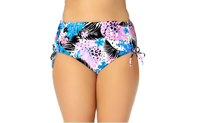 Plus  Trendy Plus Size High-Waist Bikini Bottoms, Multi, 2X