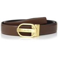 Calvin Klein Leather Reversible Belt (Espresso, XS)