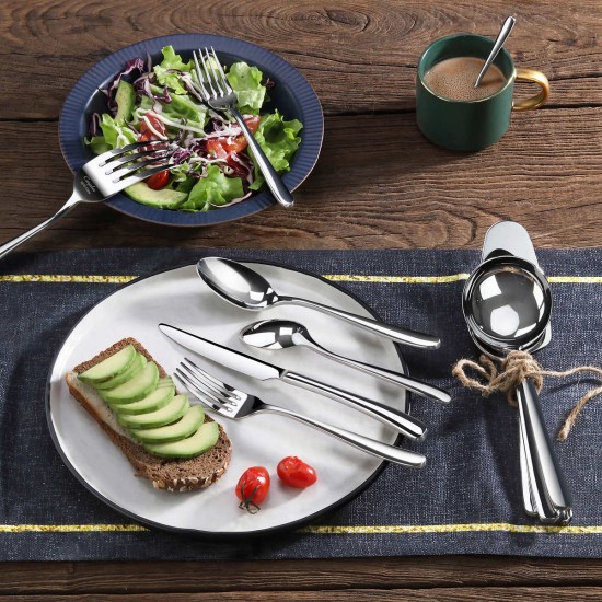  Rain II Series 103-piece Stainless Steel 18/10 Forged Flatware Set