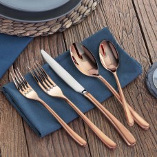 Cangshan Rain II Series 20-piece Stainless Steel 18/10 Forged Antique Copper Finish Flatware Set