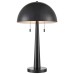 Carmel Tapered Table Lamp with Metal Dome Shade, Black