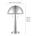 Carmel Tapered Table Lamp with Metal Dome Shade, Silver
