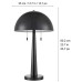 Carmel Tapered Table Lamp with Metal Dome Shade, Black