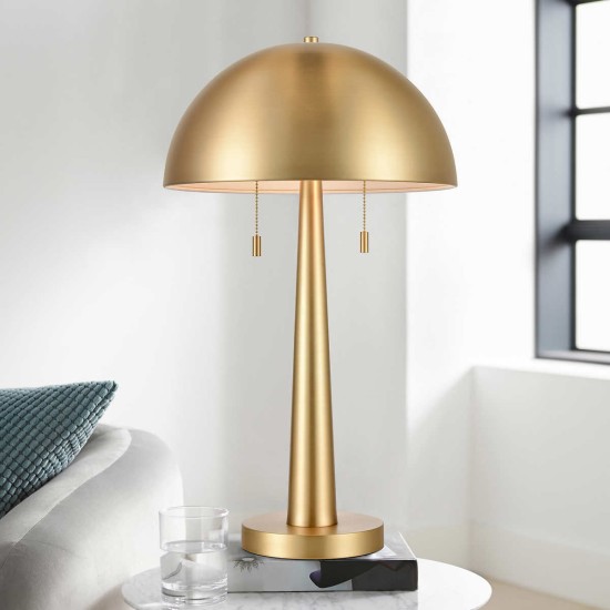 Carmel Tapered Table Lamp with Metal Dome Shade, Gold