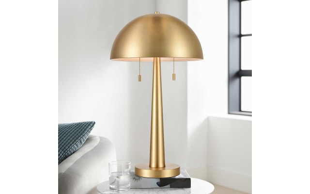Carmel Tapered Table Lamp with Metal Dome Shade, Gold