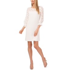 CeCe Women’s Mixed-Media Clover-Clip Dress