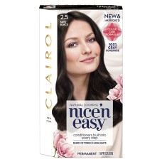 Clairol Nice’n Easy Permanent Hair Dye, 2.5 Soft Black Hair Color