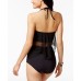  Diva Mesh High-Waist Bikini Bottoms, Black, L