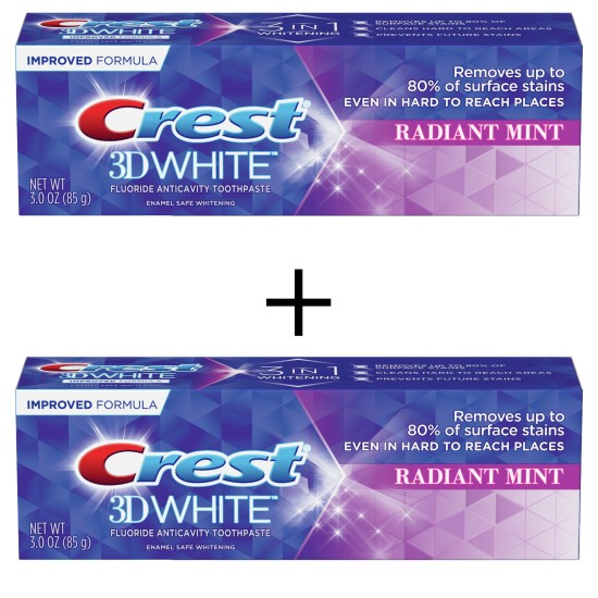  3D White, Whitening Toothpaste Radiant Mint, 3.0 oz, 2 Pack