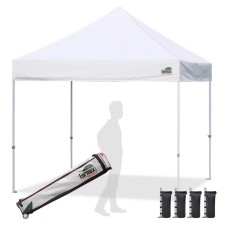 Eurmax Standard 10×10 Easy Pop Up Canopy Tent White With 4-Pack Sand Weight Bags