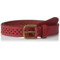 Fossil Women’s Dot Perforated Belt, Tomato, Medium