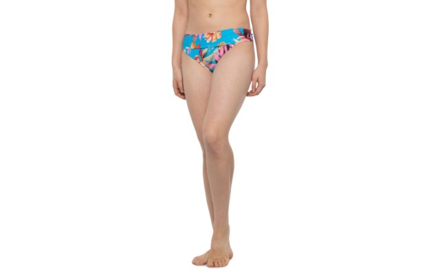Garden Shirred Bikini Bottoms (Blue, 4)