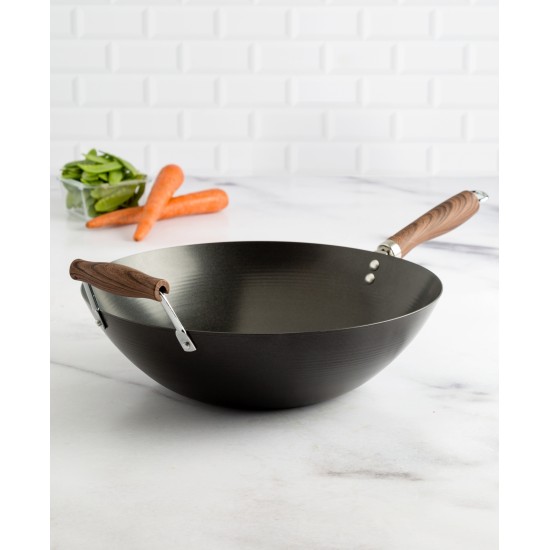 14″ Wok with Wood Transfer Handle