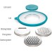  Stainless Steel Mixing Bowl with Non-Slip Bottom, Lid and 3 Interchangeable Grater Inserts