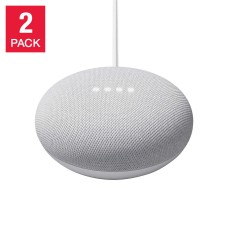 Google Nest Mini (2nd Gen) Smart Speaker Powered by Google Assistant, Chalk, 2-pack