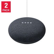 Google Nest Mini (2nd Gen) Smart Speaker Powered by Google Assistant, Charcoal, 2-pack