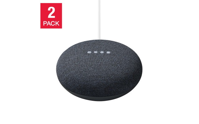  Mini (2nd Gen) Smart Speaker Powered by Google Assistant, Charcoal, 2-pack