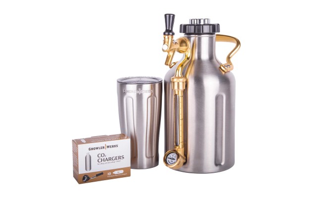  uKeg Carbonated Growler, 64 oz Stainless Steel Bundle