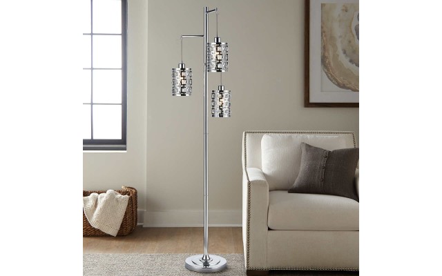 Hampton Floor Lamp, Silver
