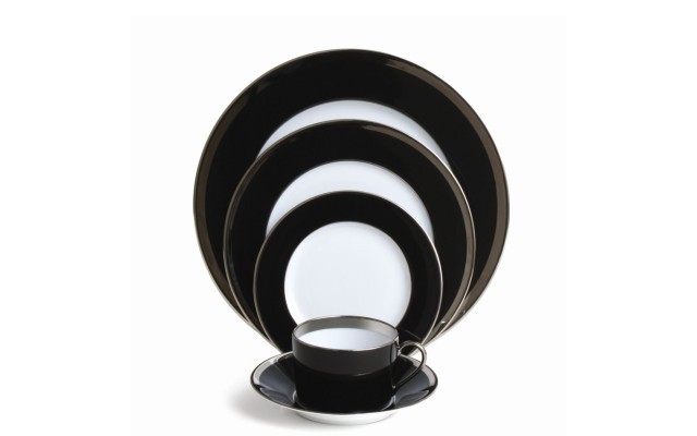  Minuit Charger Service Plate Laque De Chine Noir Platinum