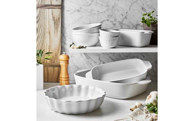  Ceramic Mixed Bakeware & Serving 8 Piece Set, White