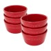  Ceramic Ramekin 6 Piece Set, Red