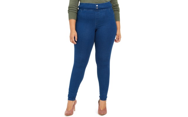  Plus Size Original Smooth Denim Leggings, Classic Indigo Wash, 1X